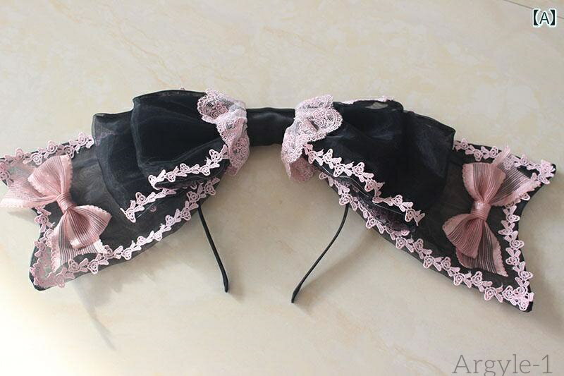 【送料無料】ロリータ ファッション コスプレ ヘアアクセサリー かわいい ガーリー ダブル ローズガーデン ロリィタ 派生 カチューシャ ベール ラブ まる リ...