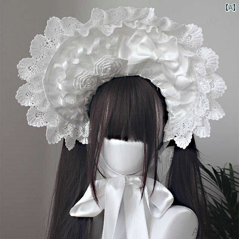 【送料無料】ロリータ ファッション コスプレ ヘアアクセサリー かわいい ガーリー 人形 派生 小物 カチューシャ ローズ リボン ヘア アクセサリー 手 袖