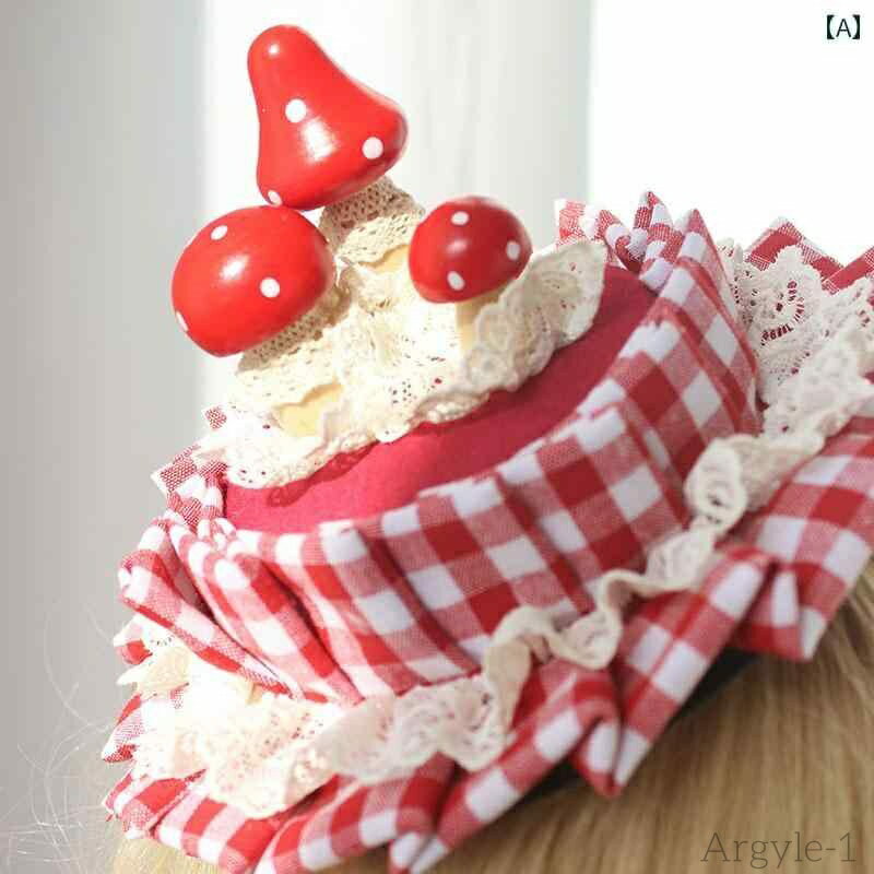 【送料無料】レディース 帽子 ロリータ かわいい ガーリー コスプレ キノコ フィギュア ハット バーガンディィ かわいい 毒 キノコんが り