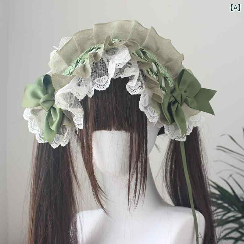 【送料無料】ロリータ ファッション コスプレ ヘアアクセサリー かわいい ガーリー マルチ カラー 愛 ヘッド バンド リボン 対照 多彩 ヘア アクセサリー