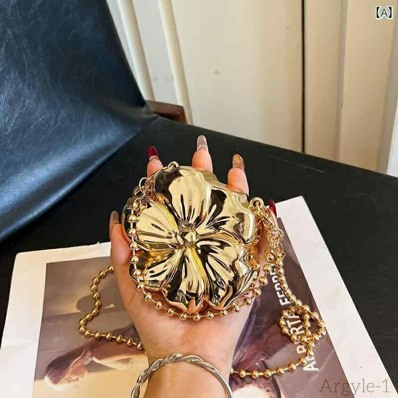 【送料無料】レディース バッグ 普段使い おしゃれ フラワーハート型 ディナー チェーン バンケット シングル ショルダー クロス ボディバッグ