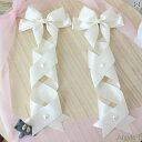 【送料無料】ロリータ ファッション コスプレ ヘアアクセサリー かわいい ガーリー ドール 風 クリップ ダブル ポニーテール クロス ストラップ 蝶 ネクタイ
