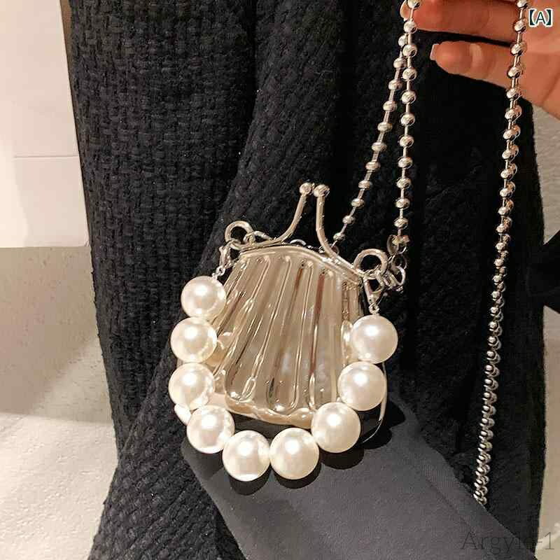 【送料無料】レディース バッグ 普段使い ミニパール チェーン ハンドバックヘルド 小型 ショルダー シェル