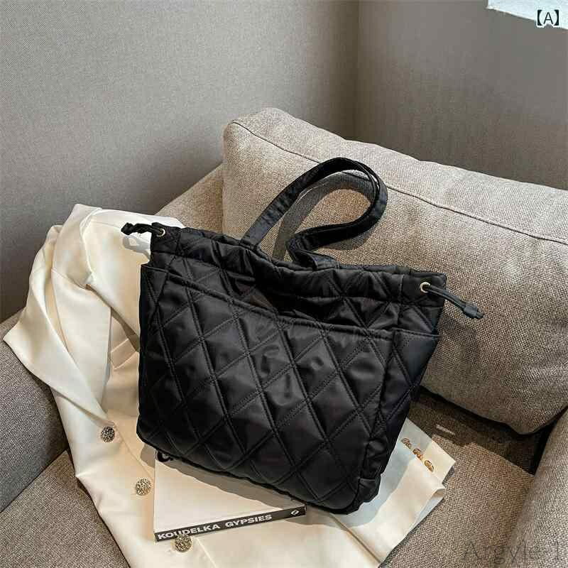 【送料無料】レディース バッグ 普段使い 秋冬大容量 ひし形 刺繍 糸大 クラス 通勤 ファッション トート