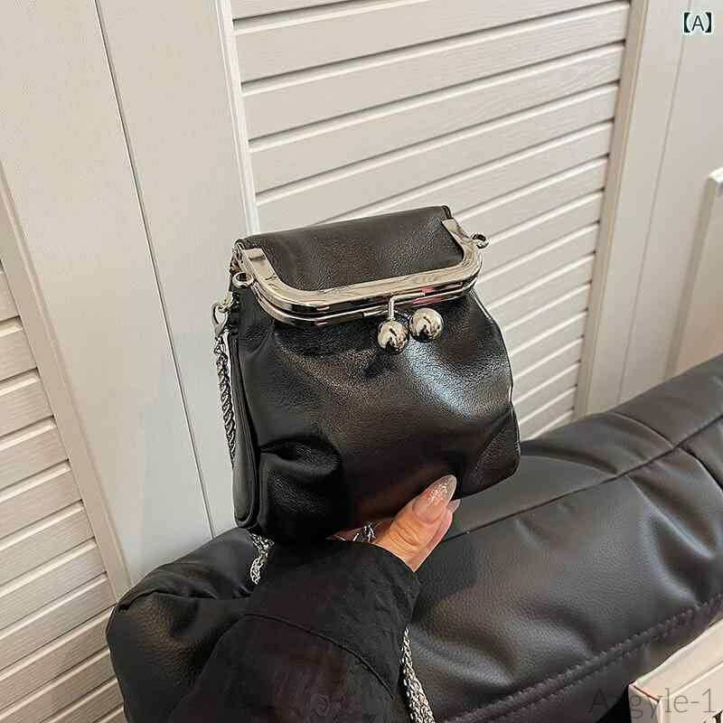 【送料無料】レディース バッグ 普段使い シンプル 韓国 シルバー 小さめ ファッション クロス ボディバッグ チェーン ミニショルダー