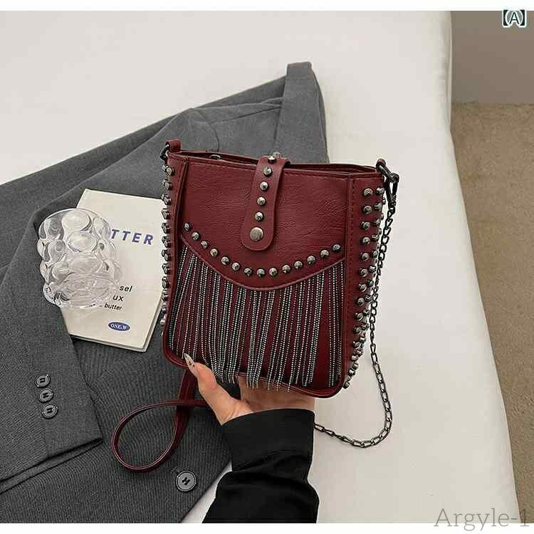 【送料無料】レディース バッグ 普段使い チェーン 秋 スタッズ ファッション ショルダー 通勤 クロス ボディバッグ バケット