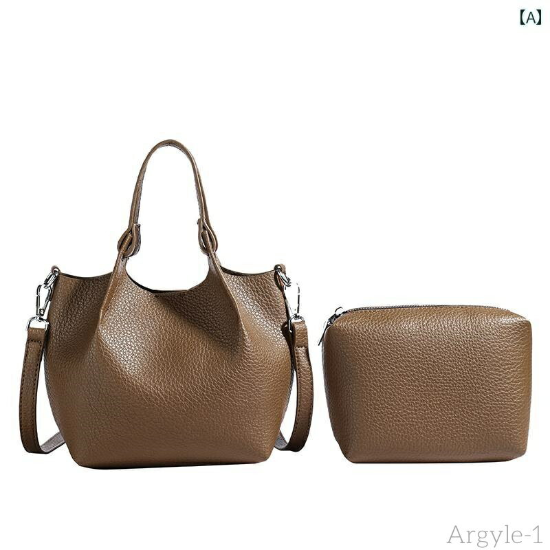 【送料無料】レディース バッグ 普段使い 秋冬 テクスチャー ド バケット ハンドヘルド トート トレンディ 通勤 ソリッドカラー シングル ショルダー クロス