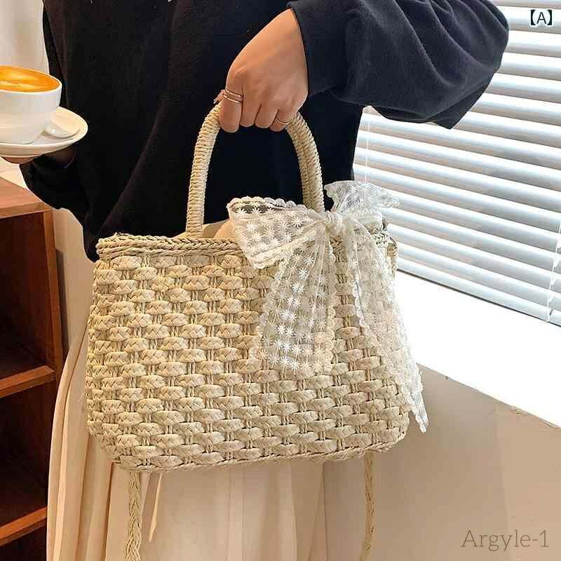 【送料無料】レディース バッグ 普段使い 織 夏 ビーチ 休暇 メッセンジャー 風 か ポータブル レトロ ピクニック ショルダー
