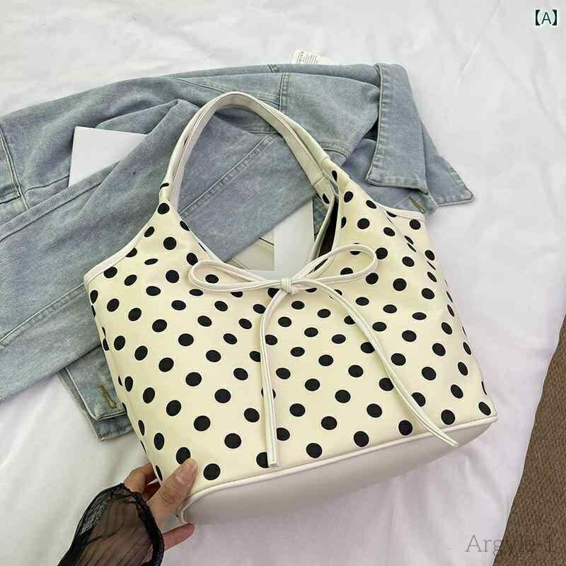 【送料無料】レディース バッグ 普段使い ハンドバッグヘルド大容量 ファッション 水玉 トート 通勤 多 カジュアルショルダー