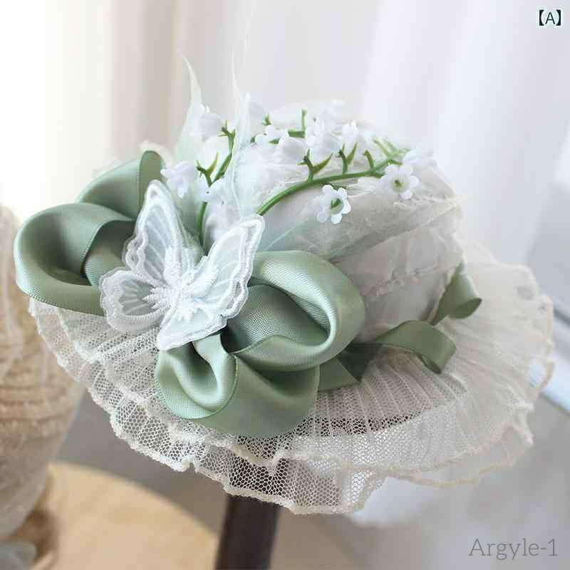 【送料無料】レディース 帽子 ロリータ かわいい ガーリー コスプレ レース ビクトリア リボン アンティーク ハット エレガント 最愛 スズラン小