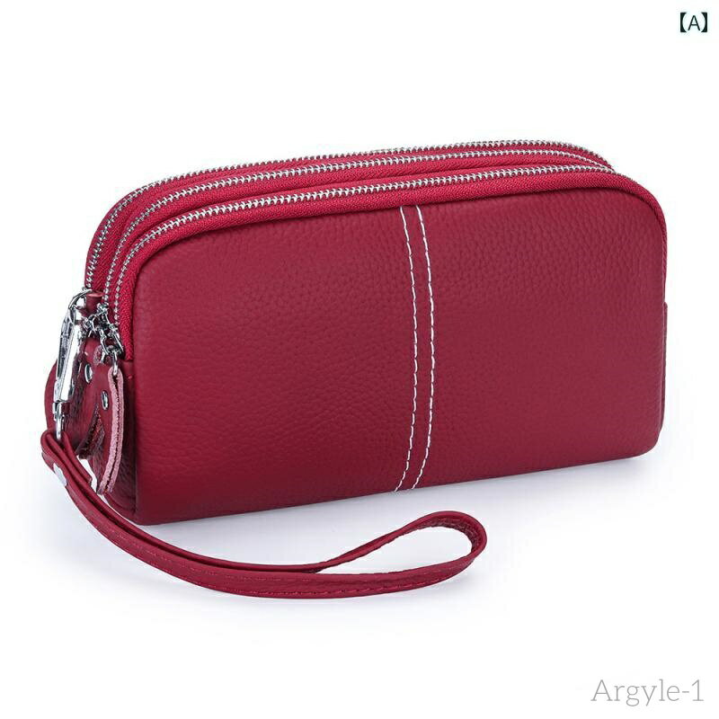 【送料無料】レディース バッグ 普段使い 革 クラッチ 新最上層 牛革 マルチ コンパートメント ジッパー スモール クラッチ 手首 ファッション 携帯電話