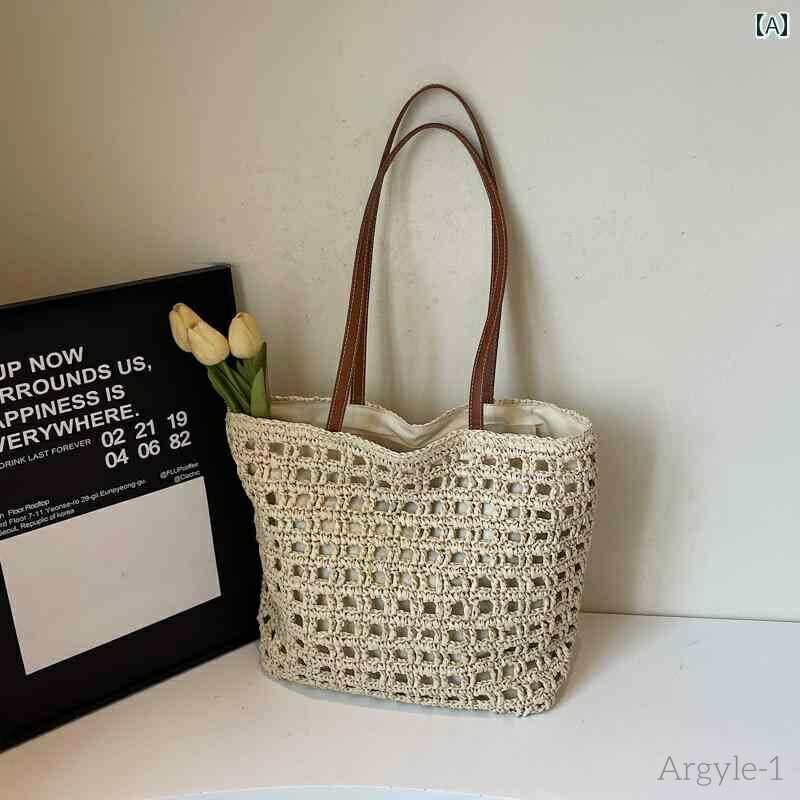 【送料無料】レディース バッグ 普段使い 大容量 通勤 編み 夏 レトロ ニット リラクゼーション メッシュ ビーチ