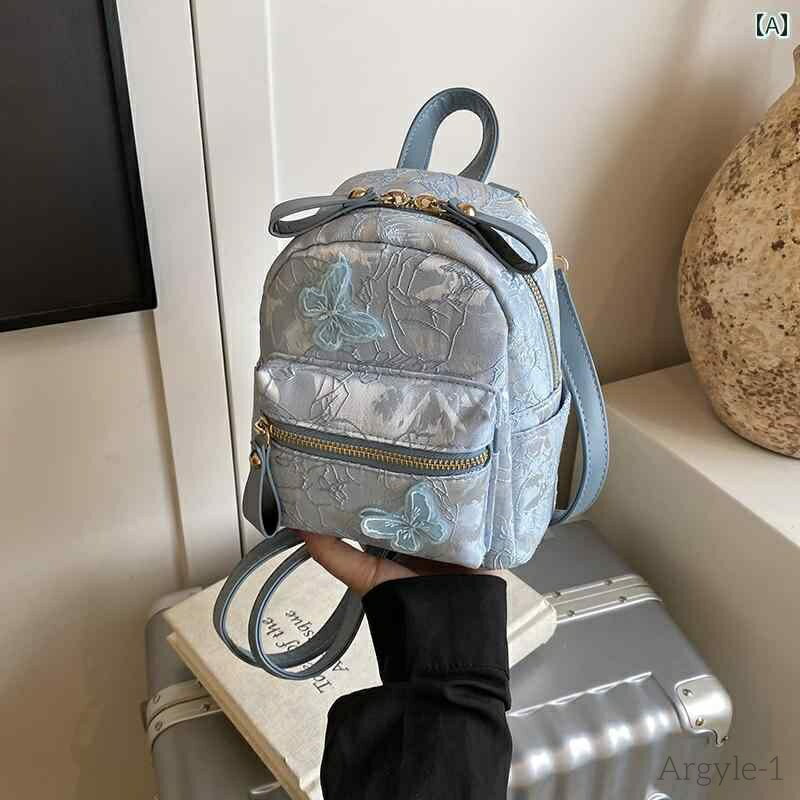 【送料無料】レディース バッグ 普段使い 蝶 刺繍 ミニ バック パック チャイナ風