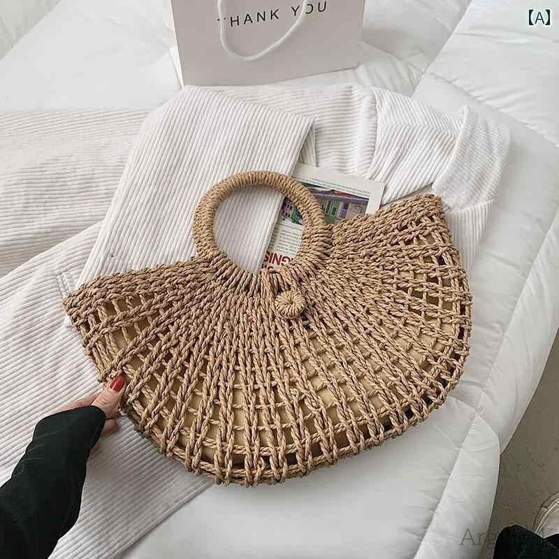 【送料無料】レディース バッグ 普段使い ストロー ワンショルダー クロス ボディバッグ タイ ビーチ ポータブル 野菜 バスケット