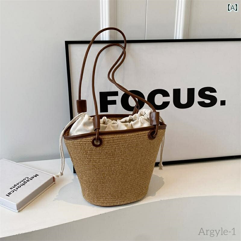 【送料無料】レディース バッグ 普段使い 手持ち 編み 夏 海辺 休日 レジャー ストロー 新 シンプル 快適 ショルダー