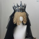 【送料無料】ロリータ ファッション コスプレ ヘアアクセサリー かわいい ガーリー ゴシック ダーク 悪魔 爪 戴冠 式 クラウン ブラック レース ファッショ...