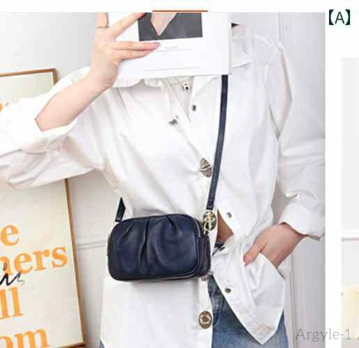 【送料無料】レディース バッグ 普段使い 牛革 スモール クロス ボディバッグ しわ ソフトレザー大容量 三層 ジッパー ショルダー