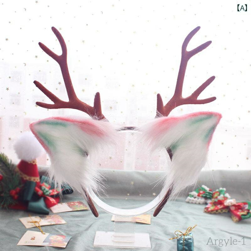 【送料無料】ロリータ ファッション コスプレ ヘアアクセサリー かわいい ガーリー トナカイ 角 耳 カチューシャ クリスマス 鹿 コスプレヘア アクセサリー