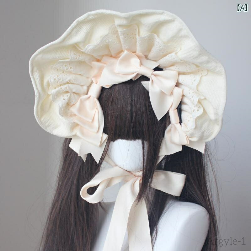 【送料無料】ロリータ ファッション コスプレ ヘアアクセサリー かわいい ガーリー コットン 小物 ジャガード コットン リボン お茶 会 ウェディング ヘア
