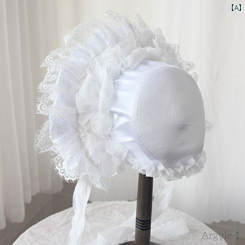 【送料無料】レディース 帽子 ロリータ かわいい ガーリー コスプレ ゴシック ゴージャス ローズ リボン ハット 白黒 フル カラー