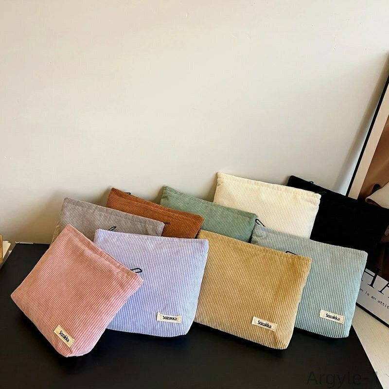 【送料無料】キャリークラッチバッグ スマートフォン メイクアップ リップスティック 大容量 コーデュロイ レディース