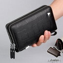 【送料無料】ウォレット 革製 多機能 ラウンドファスナー 小銭入れ 大容量 スマホバッグ 厚手 財布 二つファスナー サイフ メンズ 長財布