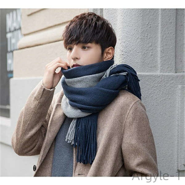 【送料無料】アウトドア 新生活 ギフト 肌触り 勤通学 保温 防寒 暖かい 厚手 あったか 男女兼用 配色 冬 秋 メンズ 大判 マフラー