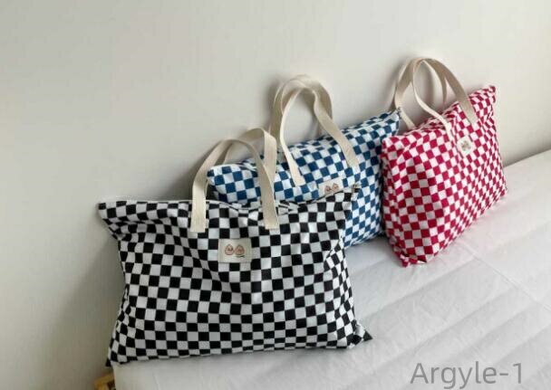 【送料無料】チェック柄 マザーズバッグ ボストンバッグ 旅行 ブラック 黒 ブルー レッド トートバッグ ベア おしゃれ かわいい