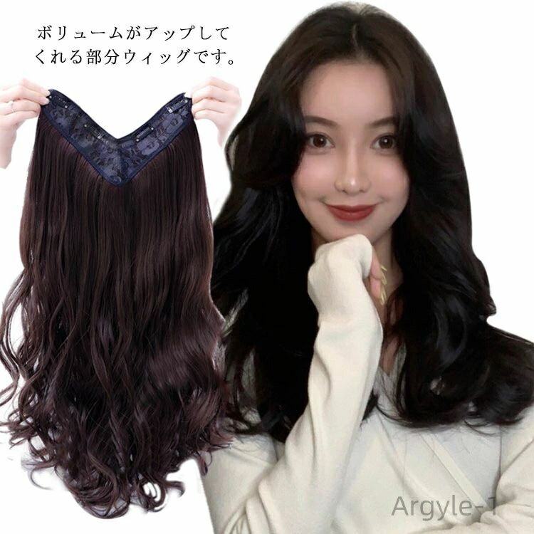 【送料無料】おしゃれ 自然 黒髪 つけ毛 かつら ミディアム ロング ストレート カール ボリュームUP エクステ ハーフウィッグ 部分ウィッグ