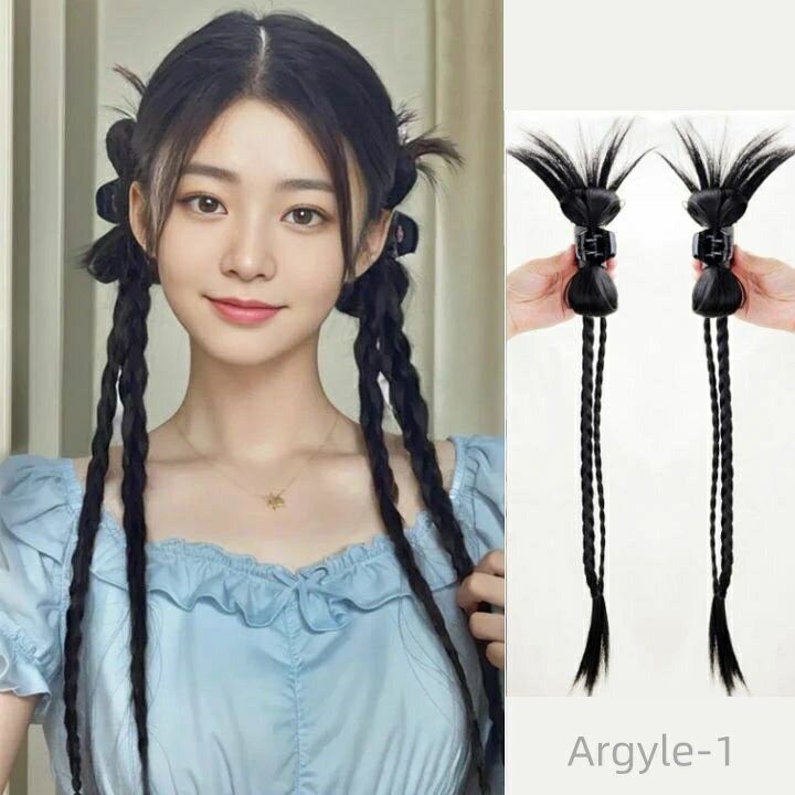 【送料無料】ヘア セルフ カラー 子供 クリップ キッズ 選べる4色 三つ編み 2点セット(左右) ダンス 可愛い 大人 エクステ ブレイズ