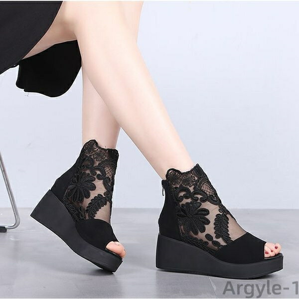 【送料無料】ル ヒール6.5cm ヒールサンダル オープントゥ 疲れない シアーブーツ 痛くない 歩きやすい サマーブーツ メッシュ 通気性 透け感 カジュアル 美脚 パンプス