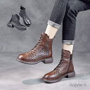 【送料無料】レディースシューズ マーティンブーツ フラット ローヒール メッシュ レースアップシューズ スニーカー 春 夏 秋 靴 ぺたんこ 通気性抜群 本革 ...