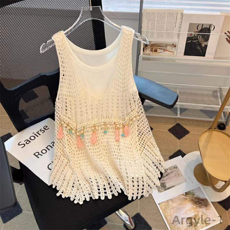 【送料無料】キャミソール インナー タンクトップ トップスUネック クロシェ編み 透け感 レディース かわいい 大人可愛い きれいめ こなれ感 シンプル カジュ...