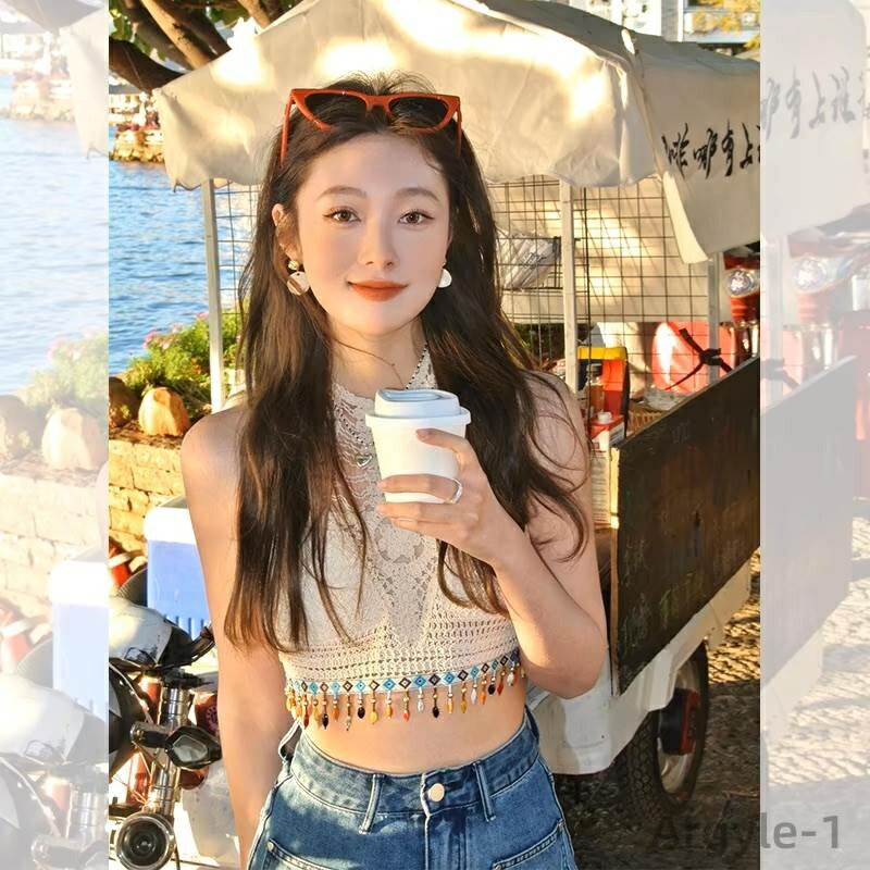 【送料無料】キャミソール インナー タンクトップ トップス ショート丈クロシェ編み ビーズ レディース かわいい 大人可愛い きれいめ 上品 こなれ感 シンプル...