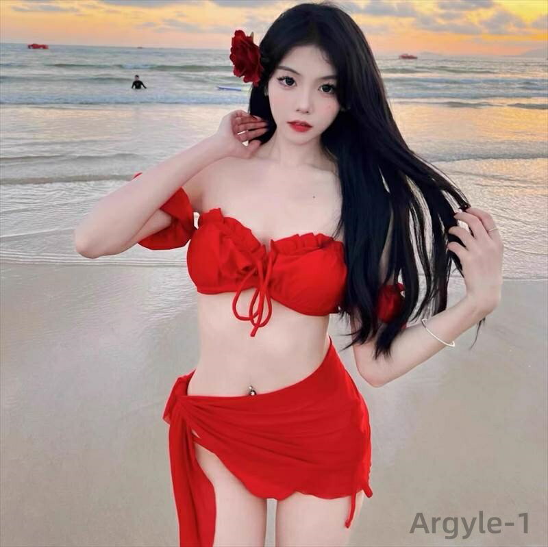 【送料無料】ビキニ 水着 スイムウェア セパレートオフショルダー パフスリーブ レディース かわいい 大人可愛い きれいめ 上品 こなれ感 シンプル カジュアル...