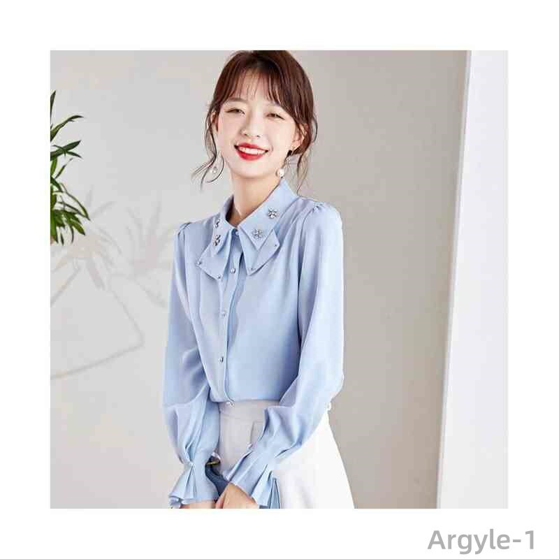 【送料無料】折襟 ブラウス レディース おしゃれブラウス シフォンブラウス 長袖 シャツブラウス 春 秋 リボン フリルブラウス インナーブラウス 無地 プリーツブラウス シンプル カジュアル