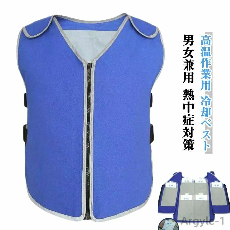 【送料無料】冷感ベスト 水冷服 水冷ベスト アイスベスト 熱中症対策 暑さ対策 涼感 保冷剤収納ポケット 20個保冷剤付き 作業服 アイスパック 高温作業 冷却...