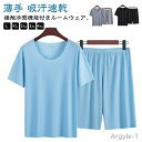 【送料無料】パジャマ 接触冷感 メンズ ルームウェア 上下セット シームレス 半袖 Tシャツ ハーフパンツ セットアップ 春 夏 涼しい 吸汗速乾 部屋着 ナイ...