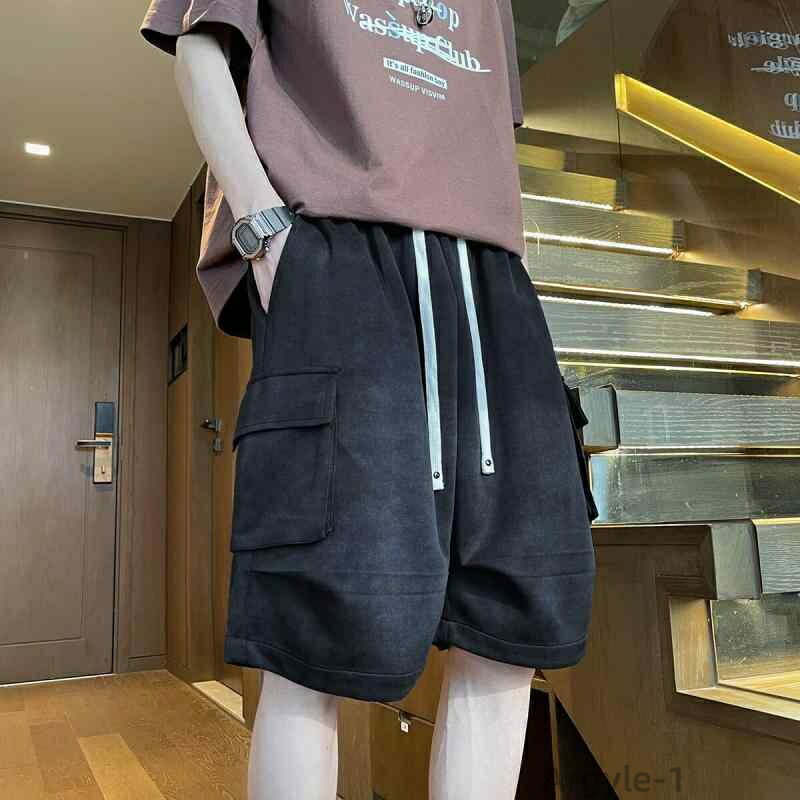 【送料無料】ショートパンツ メンズ 機能性 作業着 カーゴ 薄手 ゆったり ストレート 五分丈 大きいサイズ カジュアル アメリカン ストリート系 ポリエステル...