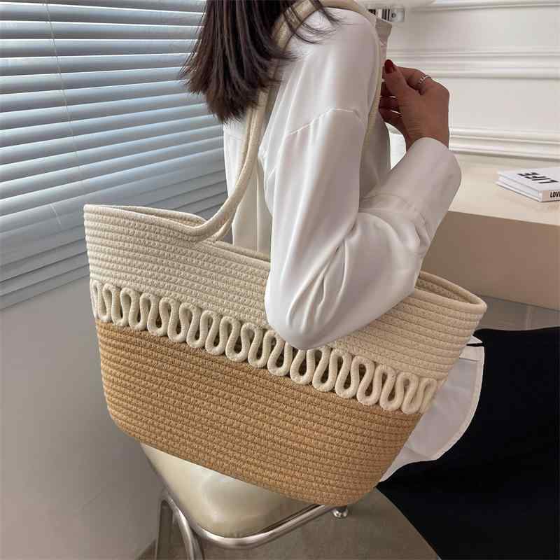 樂天商城 - かごバッグ バッグ 鞄 肩掛け 手提げ 2way レディース 女性用 かご 海 プール ドット カラフル 緑 黒 大容量 軽量