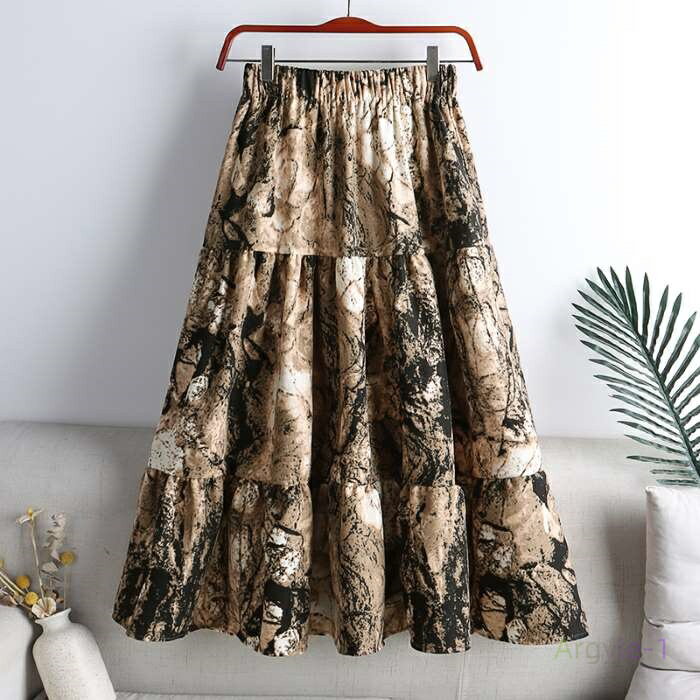 スカート プリント ティアード レディース 40代 50代 60代 シニア おしゃれ 春 秋 冬 ゆったり 12582