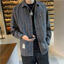ャツ メンズ 長袖 トップス カジュアル 韓国 トレンド 高校生 中学生 学生 10代 20代 新デザイン 大きいサイズ ストライプ 12860