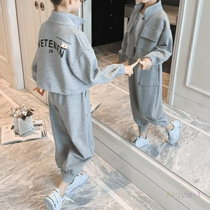 小学生 セットアップ キッズ スウェットジャケット ロングパンツ 子供服 おしゃれ 女の子 レジャー カジュアル 12811