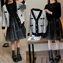 パイピング カーディガン レーススカート ワンピース 2点セット キッズ ジュニア 子供服 子ども 発表会 音楽会 パーティー 15437