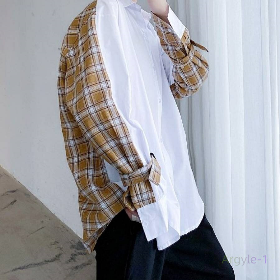 トップス シャツ メンズ 長袖 韓国 チェック柄 トレンド 高校生 中学生 10代 20代 ファッション 10786