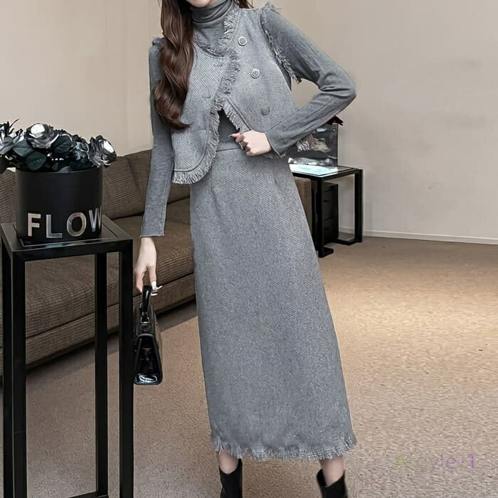 レディース 中学生 高校生 秋春 ロング タイト スカート スーツ ガーリー 大人女子 通勤 通学 レジャー 旅行 10代 20代 b13632