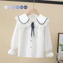 小学生 女児 ジュニア 丸襟 白 冬 秋 春 シャツ フォーマル 女の子 入園式 入学式 キッズ 長袖 子供服 シャツ 襟付き ブラウス