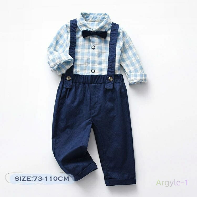 紳士風 サスペンダー蝶ネクタイ ズボン シャツ 長袖 紳士服 子供服 洋装 男の子 セットアップ ベビー スーツセット フォーマル