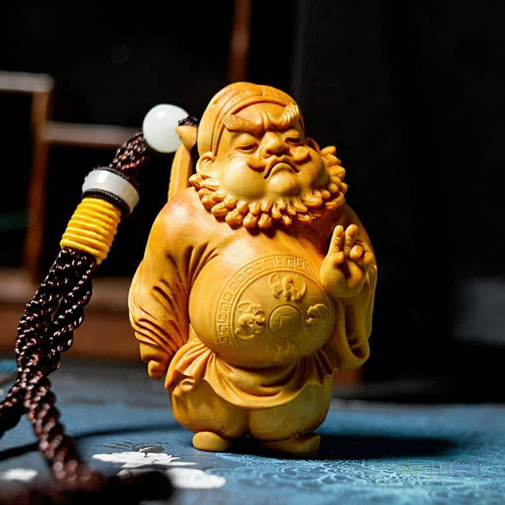 ミニチュア 縁起物 悪魔を鎮圧する 疫病除けの神 魔除け お守り 厄除け 和物 高級天然ツゲ木彫り 鍾馗様 鍾馗 ミニ 置物 木彫り