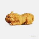 お守り(高さ3.5cm×巾7.5 金運 柘植 置物 彫刻 招福 繁盛 商売 財運 開運 風水置物 風水グッズ 招財 ヒキュウ 貔貅 木彫り ツゲ